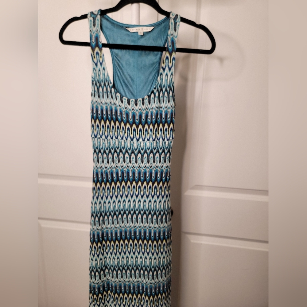 Blue Patterned Maxi Dress - Picture 2 of 4
